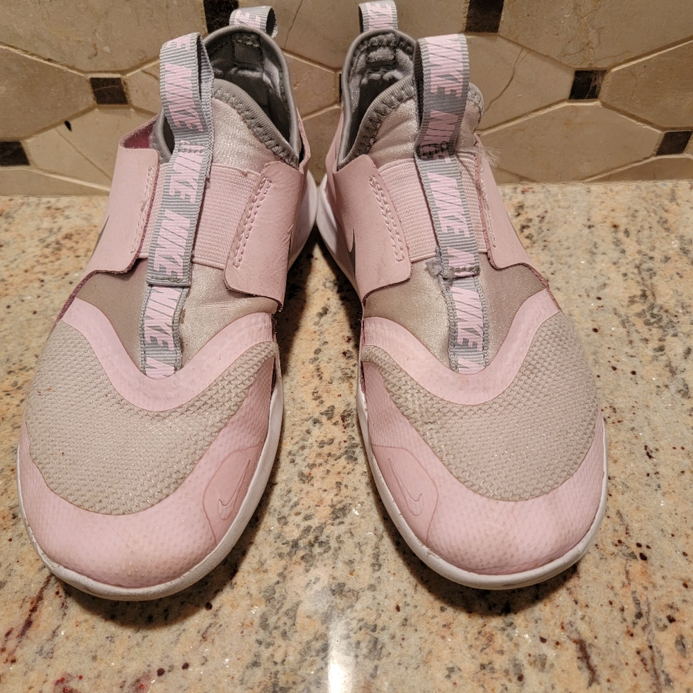 Girls size 2Y Light pink and silver Nike sneakers.